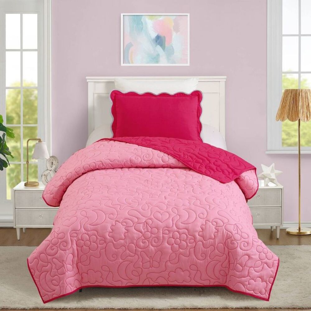 Prism Twin Pink Icon Quilted Comforter
